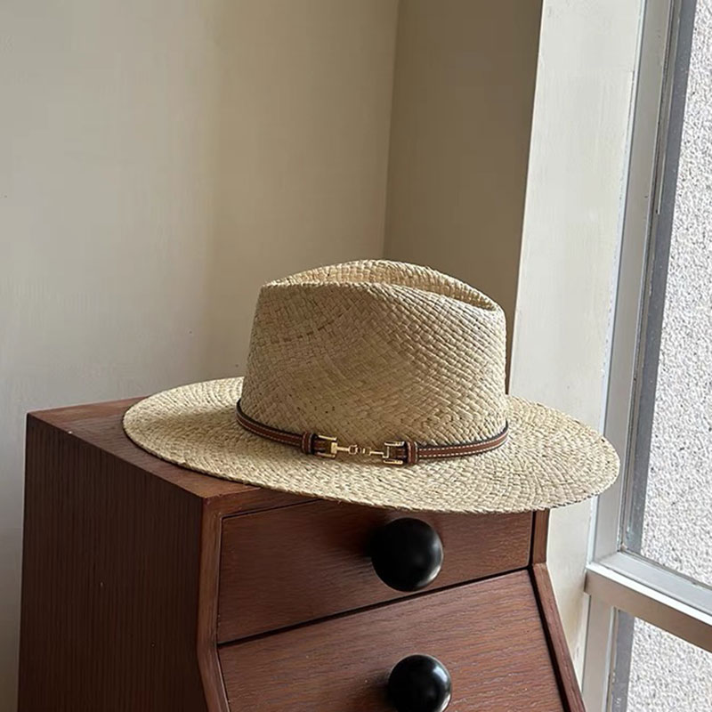 Bucket Hat Straw - Fashion Vintage Raffia Stro Jazz Hoeden