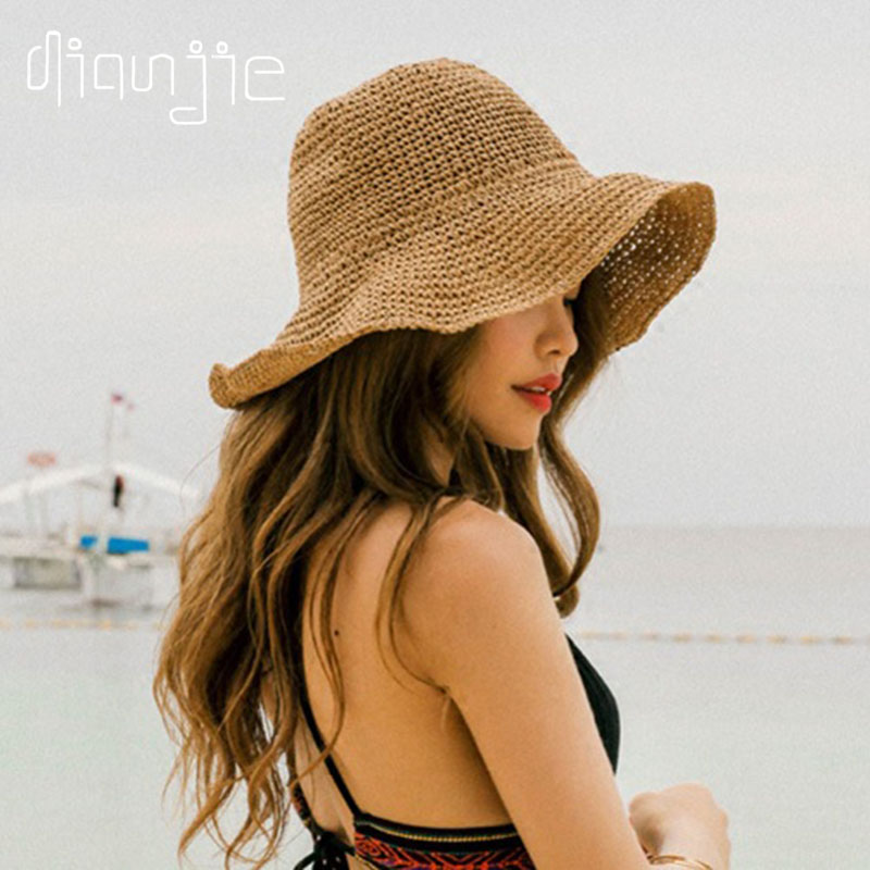 2021 Opvouwbare Zomer Nieuwe V - Bucket Hat Straw recensie en prijs